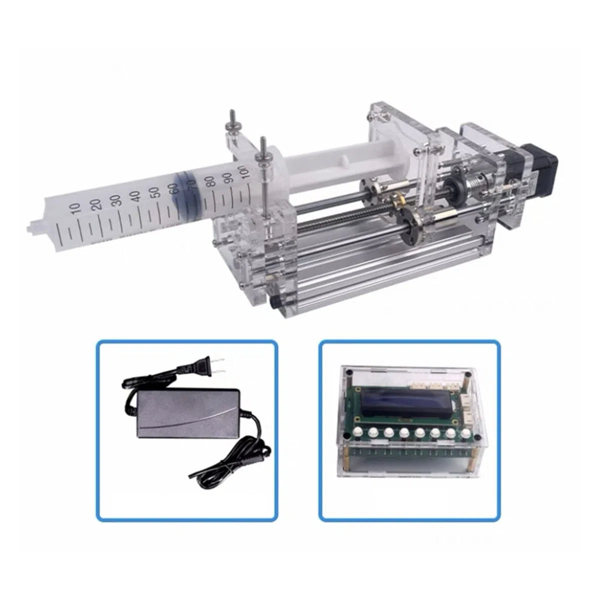 1–150 ml Labor-Kleinspritzenpumpe, Desktop-Präzisions-Elektro-Injektionspumpe, Antriebspumpe, Flüssigkleberspender, DC 12 V Werkzeug DIY(A)