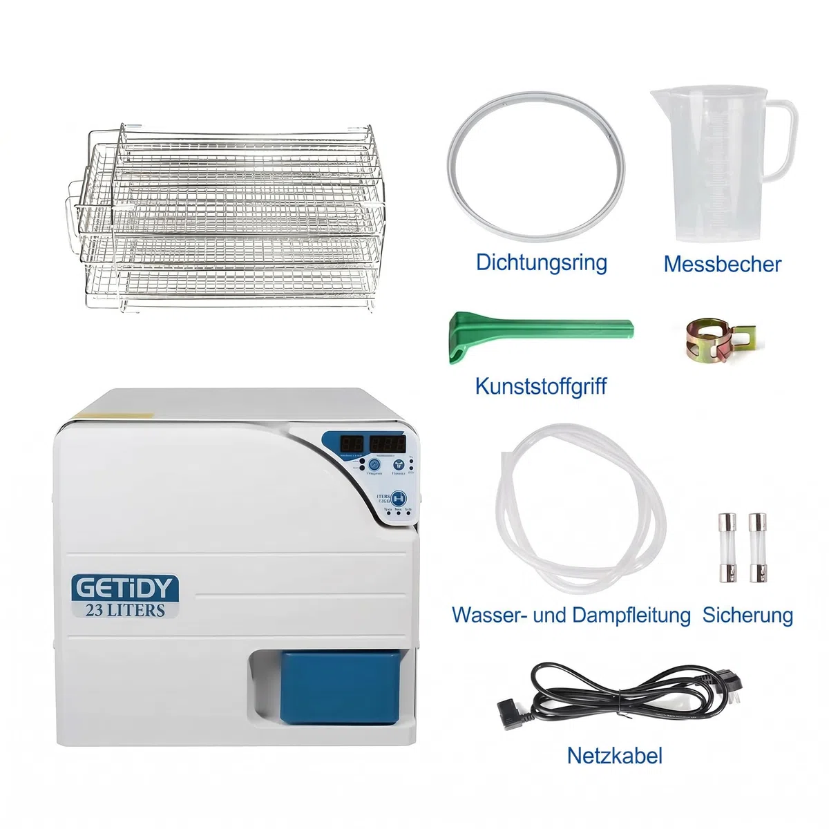 Automatischer Autoklav Dampfsterilisator Hochtemperatur Hochdruck Autoklav Digitale Anzeige Doule Control Lock System Klasse N 18L