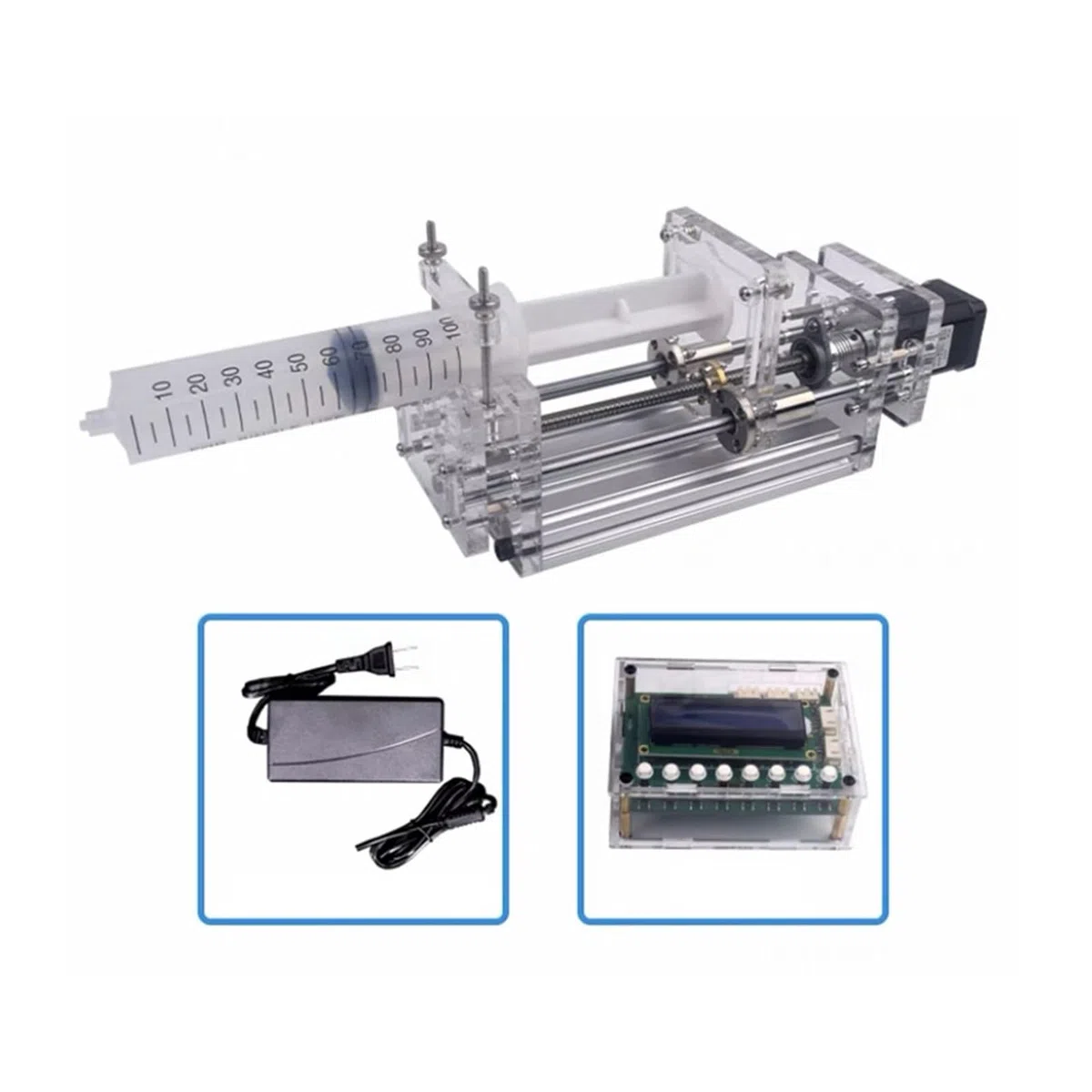 1-150 ML Labor-Mikrospritzenpumpe, Desktop-Präzisions-Elektro-Injektionspumpe, Antriebspumpe, Flüssigkleberspender, 12 V Für den Heimwerkergebrauch(A)