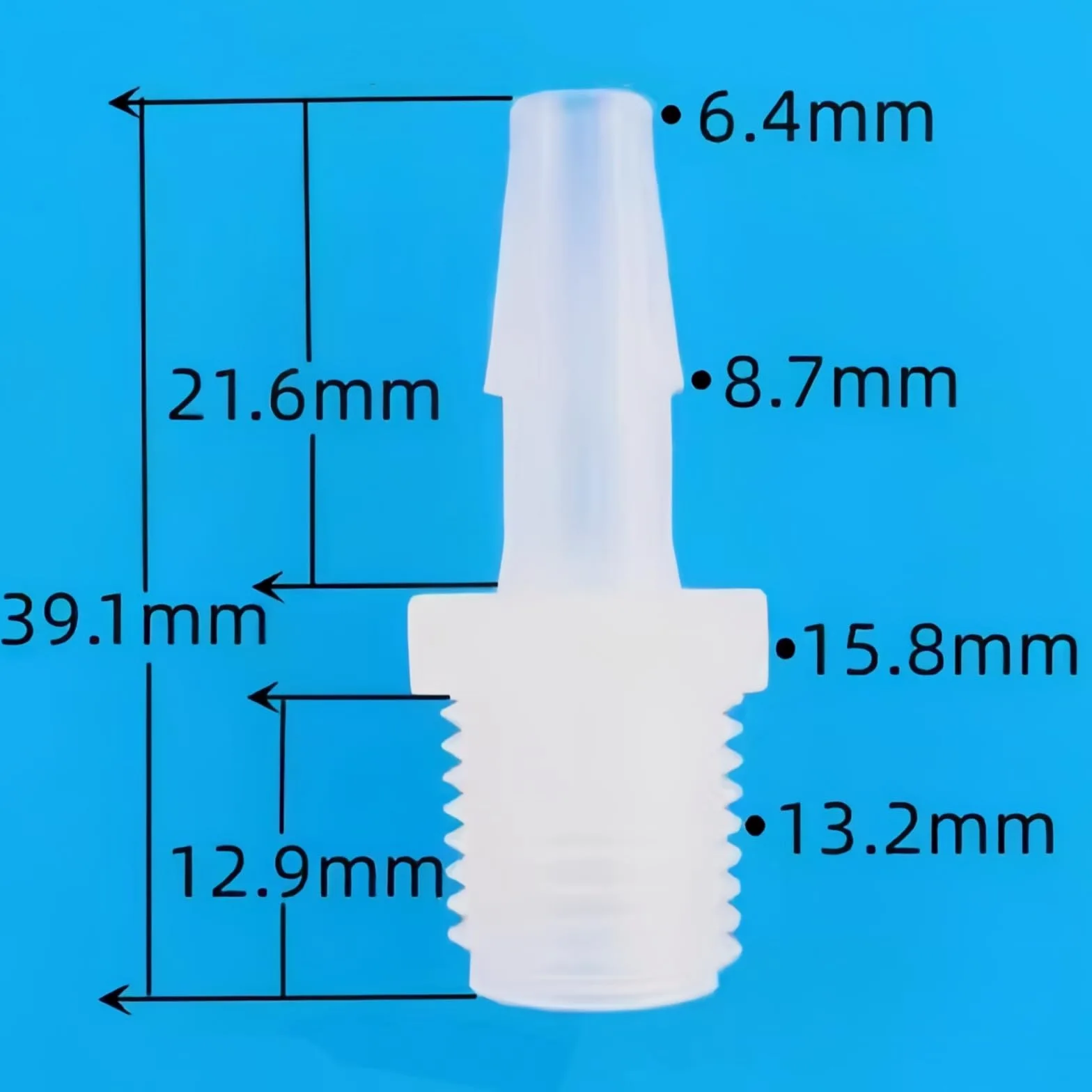 Wiederverwendbare Kunststoff-Schlauchtüllen mit 1/8 NPT-Stecker/Innengewinde for Labor- und Lebensmittelmaschinen – 100 Stück(1/4inch 1/4npt)