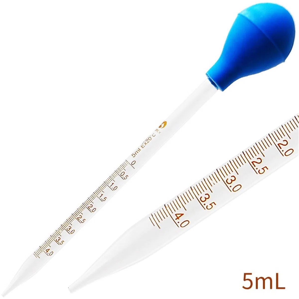 0,5–10 ml Messpipette aus mit Gummiball, Labor-Pasteurpipette mit Kappe, Labor-Messpipette(0.5mL 100 pieces)