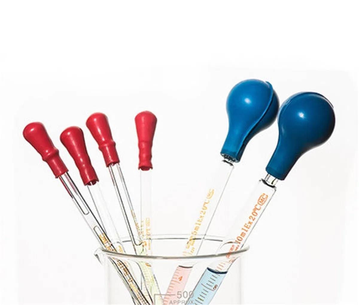 0,5–10 ml Messpipette aus mit Gummiball, Labor-Pasteurpipette mit Kappe, Labor-Messpipette(0.5mL 100 pieces)